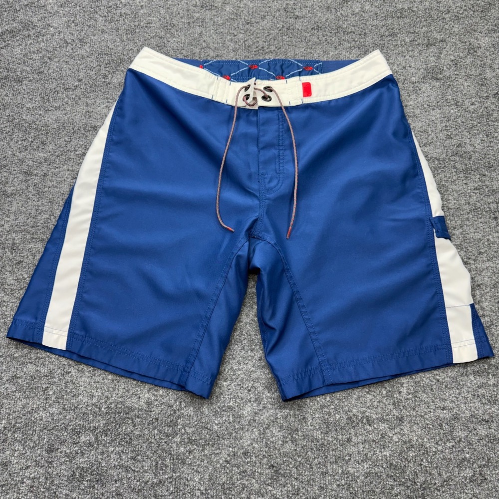The North Face Mens Blue White Colorblock Board Shorts Swim Trunks Size 34